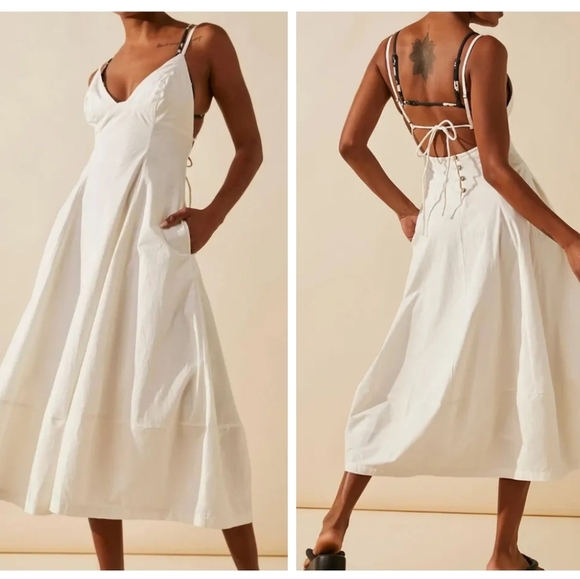 New FREE PEOLE Midi Dress Size S - Picture 1 of 15